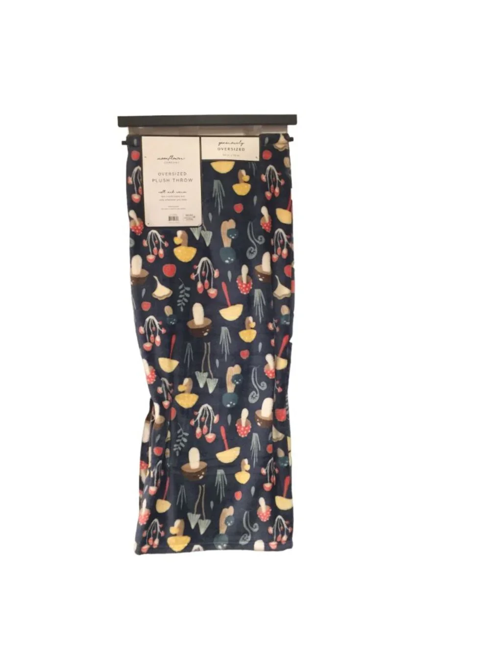 Moonflower Company Mushroom Oversized Plush Throw Dusty Blue 50